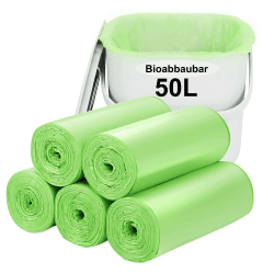 Müllsäcke kompostierbare müllbeutel-50pcs biomülltüten-50L: Aievrgad 13 gallon rubbish bag - 100% recycled, thick, biodegradable, compostable, for kitchen/home/garden green 50l Grün Angebot bei HelloDeals