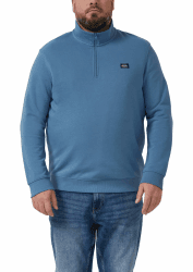 s.Oliver Sweatshirt mit Troyer-Kragen und Logo-Patch 3XL 6244_blau Angebot bei HelloDeals