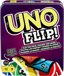Mattel Games UNO FLIP! Kartenspiel in Aufbewahrungsdose, ab 7 Jahren, 2-10 Spieler Uno Metalldose | Violett Angebot bei HelloDeals