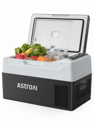 AstroAI kompressor kühlbox 22L, 12/24 V und 230 V für Auto, LKW, Boot | Tragbarer Kühlbox Kompressor für Camping, Wohnmobil und Zuhause (-20℃ bis 20℃), mit LCD, USB-Ladeanschluss, Kindersperre Angebot bei HelloDeals