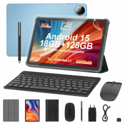 AWOW Tablet 11 Zoll mit Tastatur: Android 15 8000mAh Octa-Core 18GB+128GB 2TB TF Tablet PC - WiFi 6 BT 5.2, 13MP+5MP Kamera mit Maus, USB C, Adapter, Hülle, OTG-Adapter, Stift, Schutzfolie 11 inch Angebot bei HelloDeals