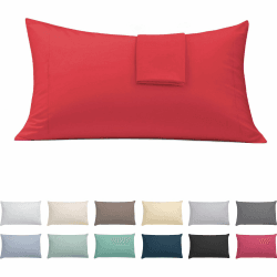 ECOMMERC3 2 Kissenbezüge, 50 x 75 cm, extra weich und bequem, rot, atmungsaktiv, leicht zu waschen Rot Pack 2 50x75cm Angebot bei HelloDeals