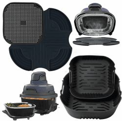 Geeignet für Ninja Crispi Air Fryer Silikon Zubehör für Ninja FN101EU | Air Fryer Silikon Liner Silikon Hot Pads Spritzschutznetz Dreiteiliges Set Kompatibel mit Ninja Crispi Zubehör Angebot bei HelloDeals