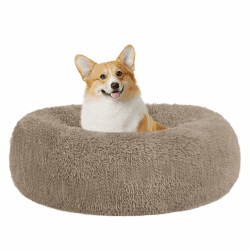 HMTOPE Orthopädisches Hundebett rund Hundekissen Hundesofa Katzenbett Donut Kuscheliges Hundekorb Waschbar, 70 cm Ø, Kamelbraun L 70 x B 70 x H 20 cm Kamelbraun Angebot bei HelloDeals