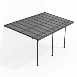 Juskys Terrassenüberdachung Borneo 5,5 x 3 m — Sonnenschutz aus Aluminium mit grauen Doppelstegplatten — Terrassendach zur Wandmontage in Dunkelgrau dunkelgrau 5,5 x 3 m Angebot bei HelloDeals