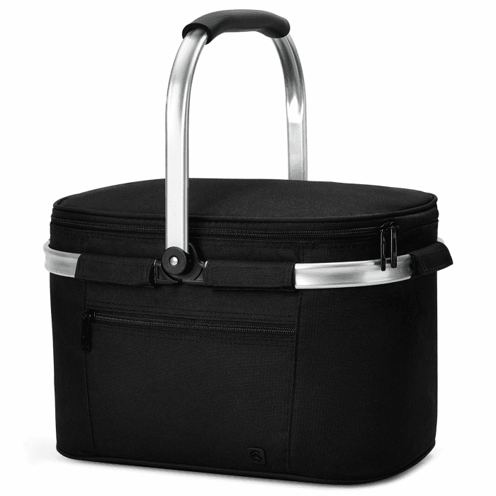 ALLCAMP Faltbar Isoliert Kühltasche - Einkaufskorb Thermo Mit Deckel, Abnehmbarer Picknickkorb 2 Personen, Aluminiumrahmen Kühlkorb, Verdicken Thermokorb | Mit Deckel,leicht zu reinigen, faltbar für Aufbewahrung, Aluminiumfolie，Aluminiumrahmen, für Pickni Angebot bei HelloDeals