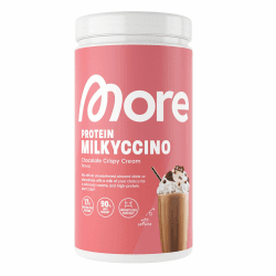MORE Protein Milkyccino, Chocolate Crispy Cream, 500 g | Mix aus Whey Konzentrat und Casein ideal zum Muskelaufbau und -erhalt, mit Koffein & Laktase - made in Germany Angebot bei HelloDeals