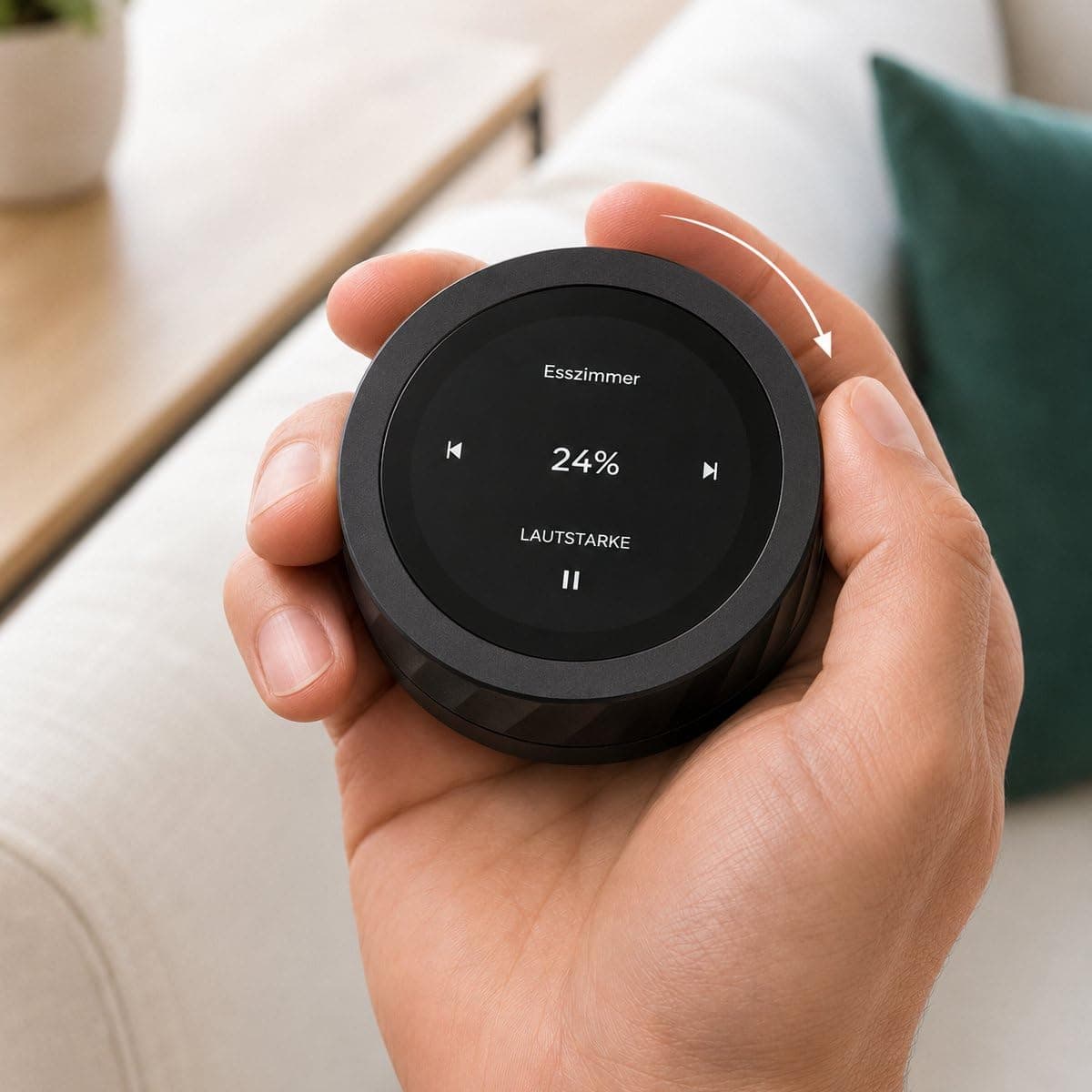 TurnPilot WLAN-Lautstärkeregler kompatibel mit Sonos & IKEA SYMFONISK, smarte Fernbedienung mit CNC gefräßtem Drehring, Touchdisplay und USB-C - Batteriefreie Version Angebot bei HelloDeals