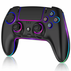 MYSTILUCK Wireless Pro Controller für PS5/PC/MAC/Steam Deck | Hall Effect Joystick&Trigger, 7 Variablen RGB Farben, 2000 mAh Akku, 6-Achsen-Gyroskop, Turbo, Programmierbar, Dual Vibration Schwarz Angebot bei HelloDeals