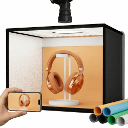 RALENO 40x30x30cm Fotobox, 24W Dimmbares Fotostudio Set, Faltbare Lichtbox, 5500K, 97 TLCI LED Beleuchtung, 7500Lux/0.3m Tragbare Lichtzelt mit 6 Farbe Hintergründe für Produktfotografie | Aufnahmezelt-Set (CRI > 95 | Helligkeit einstellbar 24 W | 6 Hinte Angebot bei HelloDeals