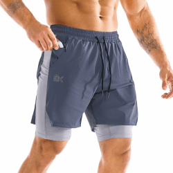 BROKIG Laufhose Herren Kurz 2 in 1 Gym Hose Sport Shorts | Kurze Sporthose Herren mit Innenhose, Outdoor Running Shorts Men, Laufshorts Herren mit Handytasche L Navy Blau Angebot bei HelloDeals
