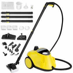 Upgrade 2100W Dampfreiniger mit 29 Zubehör, Mehrzweck Handdampfgerät mit 2,1L Tank, 5 Bar Dampfdruck, Bodenreinigungsset & Düsen, Wasser Niedrig Alarm, für Teppich, Fliesen, Fenster, Böden Schwarz Angebot bei HelloDeals