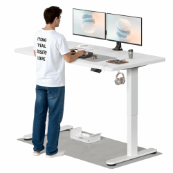 TRIUMPHKEY Höhenverstellbarer Schreibtisch, 160x80cm, Elektrisch Stehschreibtisch mit Dualmotor, Touchscreen,USB-A & Kabelmanagement,25mm Einteilige Tischplatte,ergonomischer Bürotisch, Weiß 157 x 77 cm Weiß Angebot bei HelloDeals