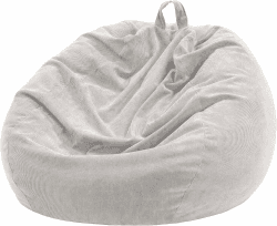 Sitzsackstuhl für Kinder und Erwachsene, nur Bezug (Keine Füllung) für Sofa-Stofftiere, 110 x 89 cm | Sitzsackbezug ohne Füllstoff, waschbar, Stofftier-Aufbewahrung, 188 cm, extra große Öffnung, Premium-Kordsamt Hellgrau Large(Cover Only) Angebot bei HelloDeals