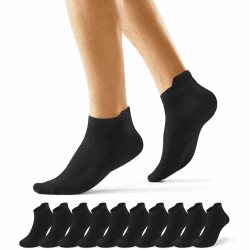 10 Paar Sneaker Socken Herren und Damen Baumwolle Kurze Laufsocken | Atmungsaktive Halbsocken und Low Socks mit Fersenlasche und Fußgewölbestütze; Anti Schweiß Socken für Sport und Alltag 47-50 Schwarz*10 Angebot bei HelloDeals
