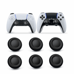 NEWDERY Joystick-Ersatzgriffkappen für PS5/PS4-Controller | Silikon-Daumengriffkappen-Set, rutschfest, kompatibel mit PS5/PS4-Controller, Schwarz, 6er-Pack Angebot bei HelloDeals