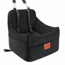 GL GLENSLAVE Hunde-Autositz für kleine/mittlere Hunde, Hundeautositz mit Dicker Polsterung unter 35 Pfund, Abnehmbarer, waschbarer Autositz für Haustiere (schwarz) Black Angebot bei HelloDeals