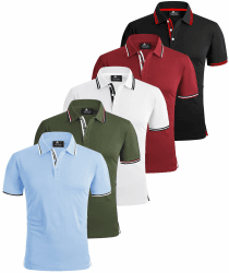 SwissWell 5er Pack Poloshirt Herren Kurzarm T-Shirt für Herren Golf Polo Shirts Männer XL Schwarz+himmelblau+armeegrün+weiß+rot Angebot bei HelloDeals