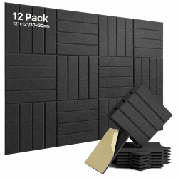 Soundsbay Akustikpaneele Selbstklebend, Akustikplatten 12 Stück Schwarz Angebot bei HelloDeals