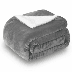 SOCHOW Sherpa Decke Grau zweiseitige Wohndecken Kuscheldecken, extra Dicke warm Sofadecke/Couchdecke aus Sherpa, 220 x 240 cm super flausch Fleecedecke als Sofaüberwurf oder Wohnzimmerdecke 220 x 240 cm Grau Angebot bei HelloDeals