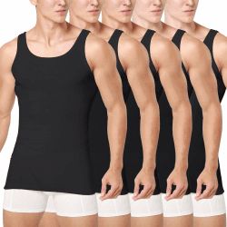 Unterhemd Herren 3/5er Pack Tank Top Baumwolle Männer Schwarz Weiss Mehrfarbig | Weiches & Hautfreundliches Material, tank top herren, Perfekte Passform, Für viele Körperformen, Ideal für Alltag & Freizeit L 5x Schwarz Angebot bei HelloDeals