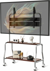 TV Ständer mit 2 Holzablage und Lochplatte für 32-75 Zoll Fernseher | Mobiler TV-Ständer, Fernsehständer Mit Rollen, Geeignet für Geschäfte, Wohnungen, Büros, Tragkraft 50 kg Max VESA 600*400mm Stil-4 Angebot bei HelloDeals