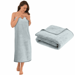 XXL Badetuch 100 x 200 cm, Badehandtuch Groß, Badetuch Hellgrau | Mikrofaser, Weich und Saugfähig, Unisex, Strandtuch Geeignet für Bad, Strand, Spa und Sauna Angebot bei HelloDeals