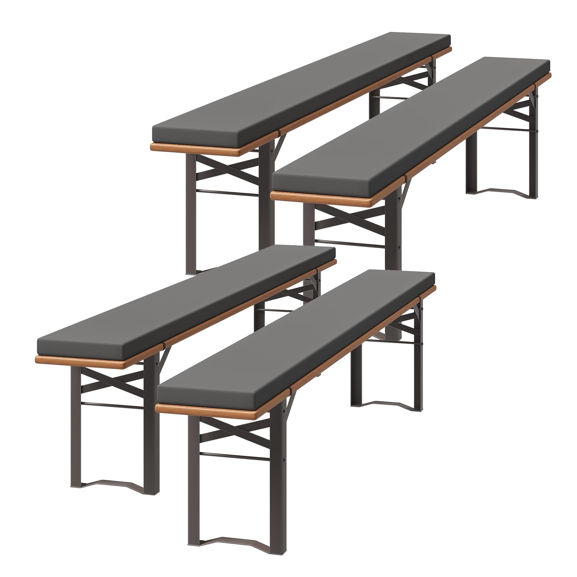 UDPATIO 4er Set Bierbankauflagen mit Bezug 220 x 25 x 4 cm,XL Waschbare auflagen bierzeltgarnitur für Partyzeltgarnitur(Grau, wasserdicht) Grau 4er 220CM Angebot bei HelloDeals