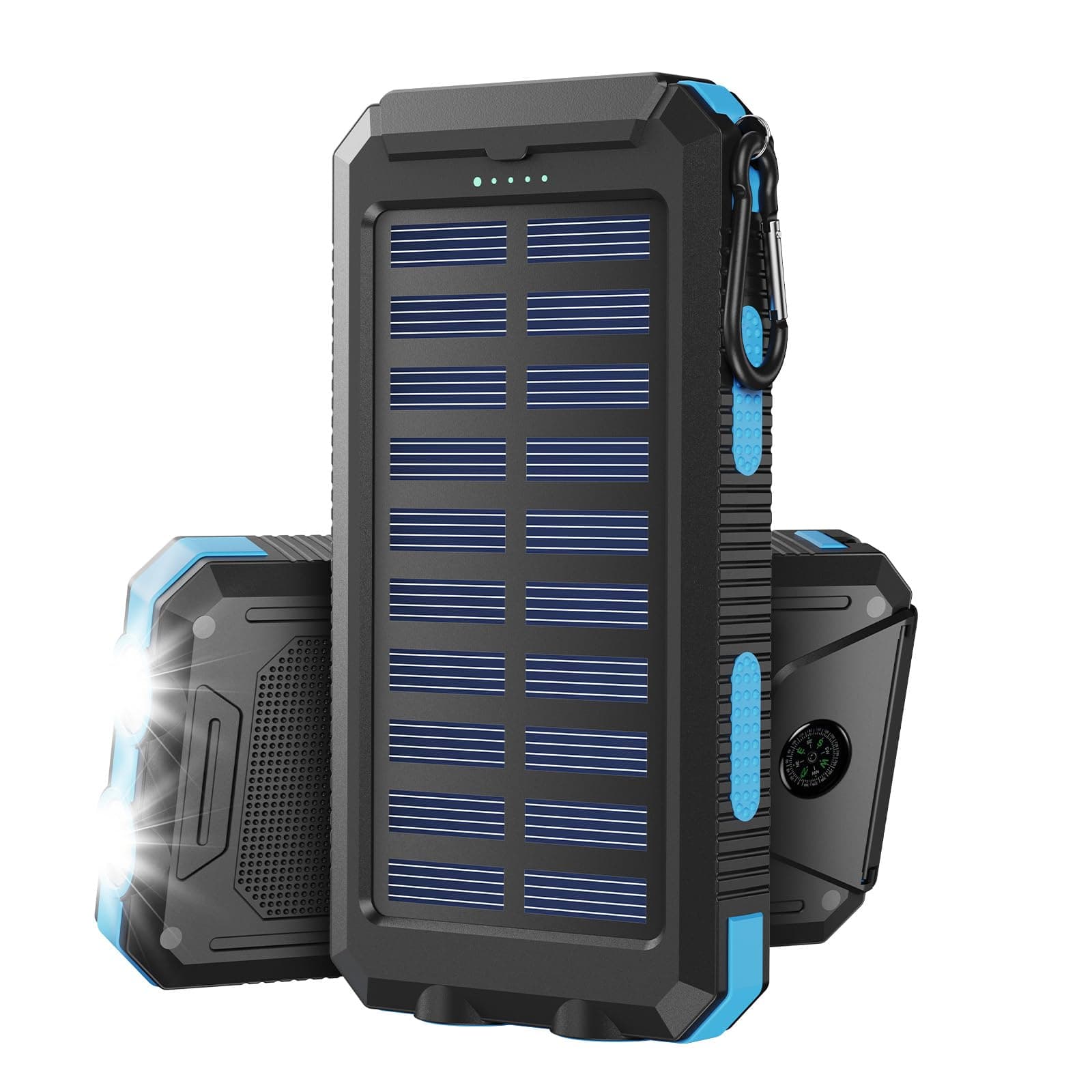 Vikeri Solar Powerbank 26800mAh, Powerbank Solar Wasserdichtes USB C Externer Akku mit 4 Outputs, Power Bank für Smartphones, Tablets und mehr (Blau) Angebot bei HelloDeals
