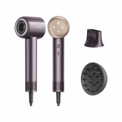DREAME Hair Glory Combo Hochgeschwindigkeits-Haartrockner | 300M Negative Ionen, 70m/s, Motor 110.000 U/min, 57°C konstant, leicht, mit Diffusor und Aufsätzen Lila Angebot bei HelloDeals