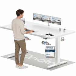 Devoko Höhenverstellbarer Schreibtisch mit 2 Motoren，25mm Einteilige Tischplatte, 200x80 cm Mobiler Elektrisch Computertisch mit Kabel Management, weiß - Perfekte Ergonomie für Dein Büro Weiß 197x77cm Angebot bei HelloDeals