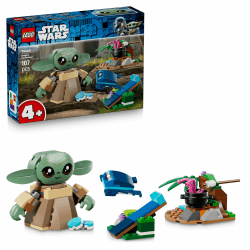 LEGO Star Wars 75443 Grogus Zuhause - Spielzeug mit Grogu Figur & Sorgan Frosch sowie Katapult & blauen Makronen - Geschenk für Jungen & Mädchen ab 4 Jahren und Fans von The Mandalorian Angebot bei HelloDeals