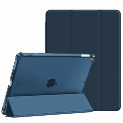 Fintie Hülle für iPad 9./8./7. Generation 10.2 Zoll (Modell 2021/2020/2019) | ultradünne leichte Schutzhülle mit Stifthalter, transparenter Rückseite Case Cover, Auto Schlaf/Wach Funktion, Marineblau Angebot bei HelloDeals