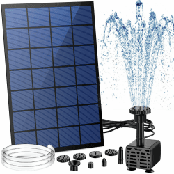 AISITIN Solar Solarbrunnen 2,5W DIY Solar Teichpumpe mit 1,2M Wasserleitung | Solar Springbrunnen für Außen mit 6 Fontänenstile, Solarbrunnen für Draussen für VogelBad, Solar Teichpumpe für Garten, Teich 2.5W 1 PCS Angebot bei HelloDeals