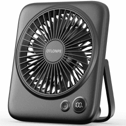 Otlonpe Tischventilator Leise, 4000mAh Akku Tisch Ventilator Tragbar, 23H Laufzeit Tischventilatoren Klein mit LED-Anzeige, 180° Klappbarer USB Ventilator für Büro, Schlafzimmer, Reisen Schwarz Angebot bei HelloDeals