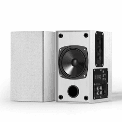 Elimavi Aktive Regallautsprecher, Computerlautsprecher mit 4"-Tieftöner, 3,5 mm auf RCA Aux Lautsprecher für Plattenspieler Holzstruktur Kann an Der Wand Montiert Werden,Weiß Weiß 4.0 Angebot bei HelloDeals
