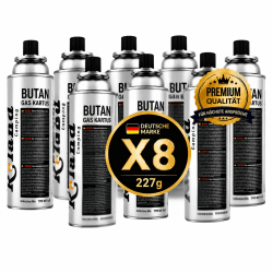 Roland Camping Butan Gaskartusche 227g – 8 Stück Gaskartuschen für Schweißbrenner Gaskocher, Lötbrenner & Heizung – Premium Qualität Butangas für Outdoor & Camping (8 Gas) 8XGas Angebot bei HelloDeals