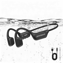 Knochenschall Kopfhörer Schwimmen, IPX8, Bluetooth 6.0, 8 GB MP3 | Open-Ear Sportkopfhörer, IPX8 Wasserdicht, MP3-Player fürs Schwimmen, 12h Laufzeit, Unterwasser, Laufen & Radfahren Glänzend Schwarz Angebot bei HelloDeals