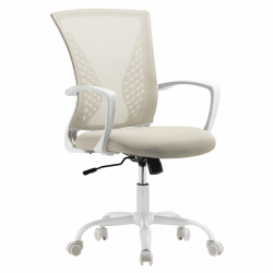 SONGMICS Bürostuhl, Schreibtischstuhl mit Netzbespannung, höhenverstellbarer Computerstuhl, Drehstuhl, Wippfunktion, atmungsaktiv, Büro, Arbeitszimmer, bis 120 kg belastbar, cappuccinobeige OBN022K01 Cappuccinobeige Ohne Kopfstütze Angebot bei HelloDeals