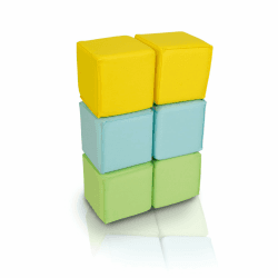 alldoro Softbausteine-Set mit 6 Schaumstoffwürfeln, 14 x 14 x 14 cm | Gelb/Grün/Türkis, flüsterleise & sicher, 14 x 14 x 14 cm, ideal als Geschenk für Kinder, Für Kinder ab 0 Jahre Angebot bei HelloDeals