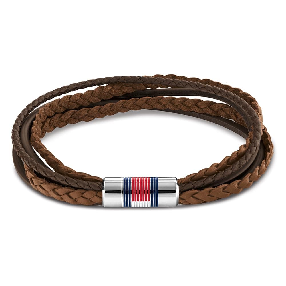Tommy Hilfiger Jewelry Geflochtenes Lederarmband für Herren Braune Farbe - 2790425 Angebot bei HelloDeals