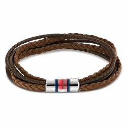 Tommy Hilfiger Jewelry Geflochtenes Lederarmband für Herren Braune Farbe - 2790425 Angebot bei HelloDeals