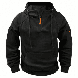 Generisch Hoodie Herren - Pullover Langarm Sweatjacke Kapuzenjacke Herren Männer Kapuzenpullover Sweatshirt Warm mit Taschen Hoody Herren mit Kapuze 01 Schwarz L Angebot bei HelloDeals