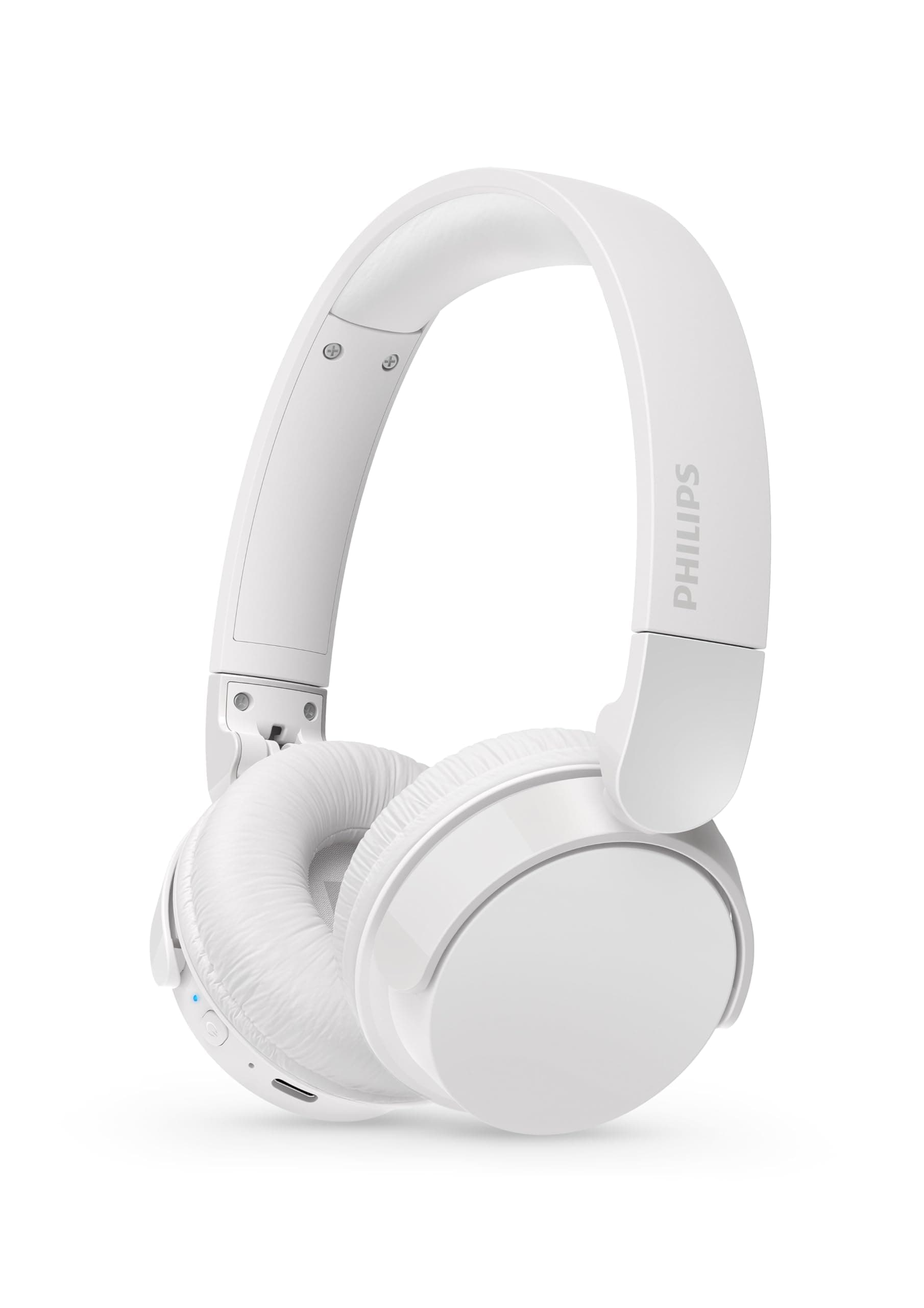 Philips TAH4209WH Leichter ohraufliegender kabelloser Bluetooth-Kopfhörer mit passiver Geräuschisolierung – 55 Stunden Spielzeit, deutliche Anrufe, dynamischer Bass, 2 Stunden USB-C-Laden – Weiß Angebot bei HelloDeals
