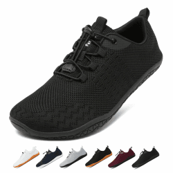 Geweo Barfußschuhe Herren Damen Sommer Bequeme Barfuss Sportschuhe Gr.37-48 | Leicht Barfuss Sneaker mit Breite Zehenbox, Atmungsaktiv Minimalschuhe mit Zero-Drop Sohle für Alltag, Fitness Lauf & Outdoor 48 EU Sports Schwarzer Angebot bei HelloDeals