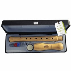 Blockflöte Holz Sopran deutsche Griffweise aus Ahorn für Kinder, Einsteiger | Ahorn-Sopranblockflöte mit deutscher Griffweise, 8 Löchern und Etui; für Anfänger und Unterricht Angebot bei HelloDeals