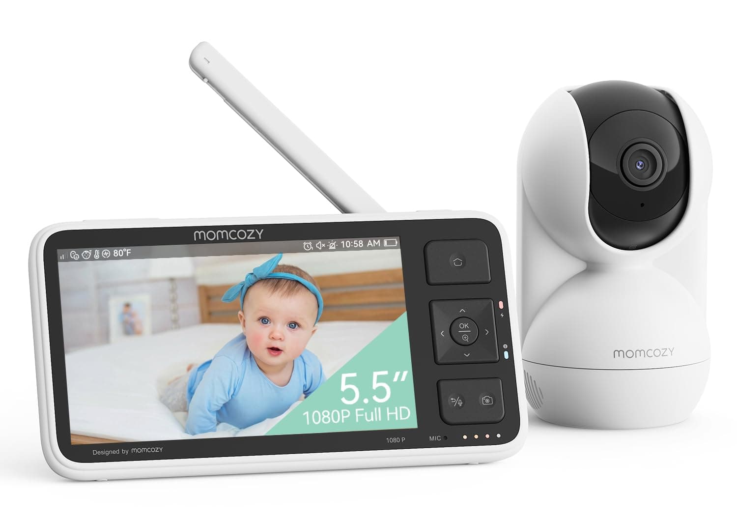 Momcozy BM03 Babyphone mit Kamera ohne WLAN, 5.5 Zoll Baby Monitor | 1080P 4 x Zoom Sicherheitszonen-Alarm Bewegungserkennung Nachtsicht VOX-Modus Gegensprechfunktion Babyfon 500 m Reichweite Angebot bei HelloDeals