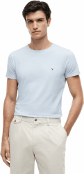 Tommy Hilfiger Herren T-Shirt Kurzarm Rundhalsausschnitt L Blue (Breezy Blue) Angebot bei HelloDeals