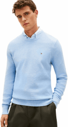 Tommy Hilfiger T-Shirt Structure Crew L Blau (Vessel Blue Heather) Angebot bei HelloDeals