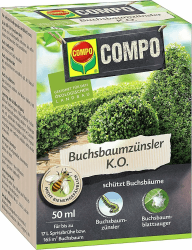 COMPO Buchsbaumzünsler K.O. - Spritzmittel - schnelle Hilfe bei Schädlingen an Buchsbäumen - Konzentrat mit Dosierbecher - für gesunde Pflanzen - 50 ml Angebot bei HelloDeals